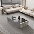 Contour Marble & Bent Smoked Glass Coffee Table by Marble on Glass