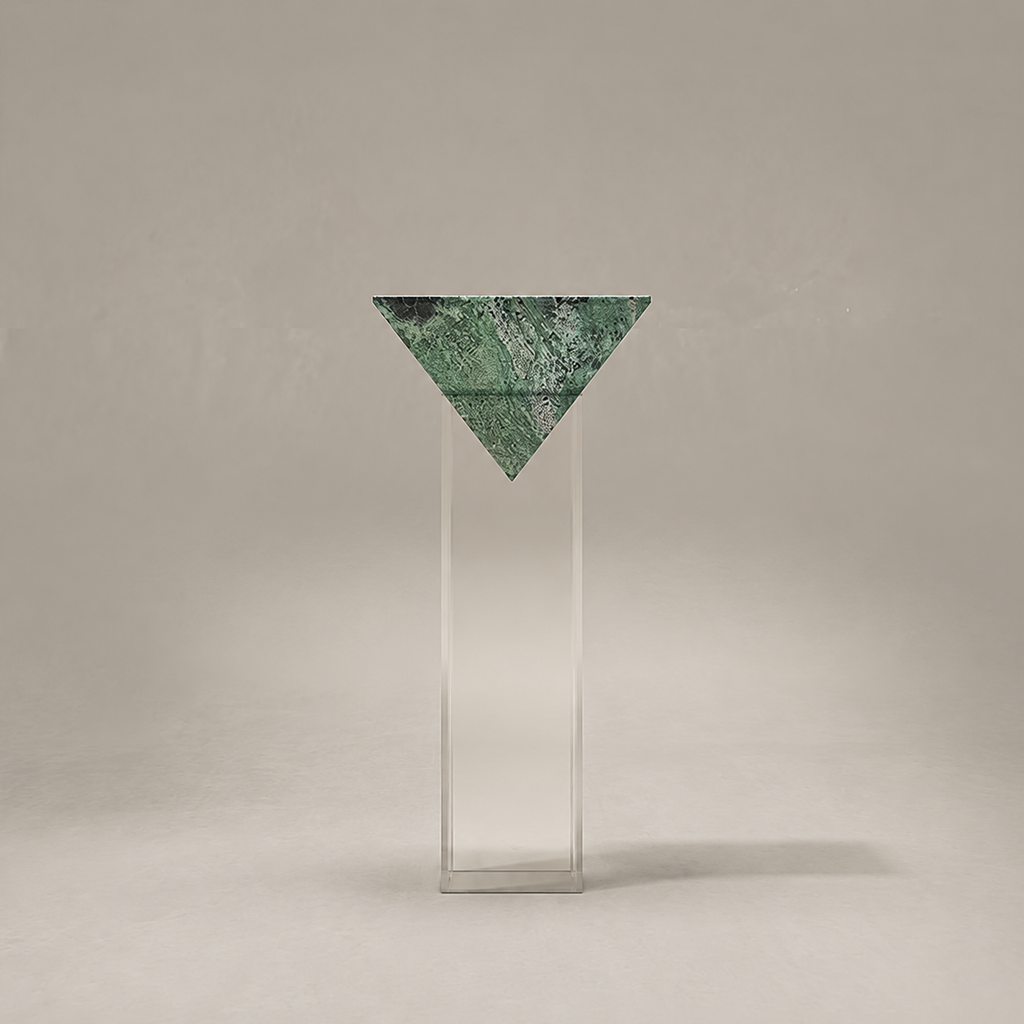 Levitate Prism Marble & Acrylic Pedestal Side Table Set – view 3