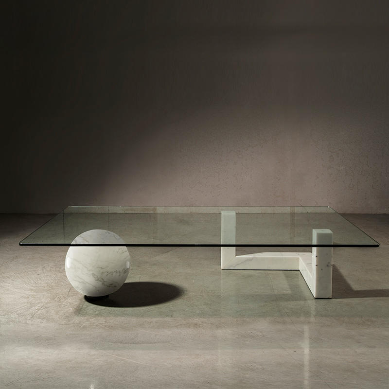 Sphere & Geometry Marble & Glass Coffee Table – view 2