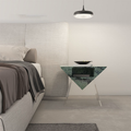 Pyramid Sculptural Marble & Acrylic Nightstand by Marble on Glass