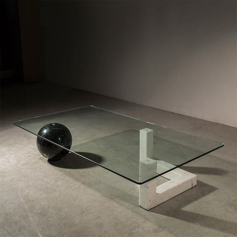 Sphere & Geometry Marble & Glass Coffee Table by Marble on Glass