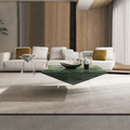 Levitate Prism Green Marble & Acrylic Coffee Table by Marble on Glass