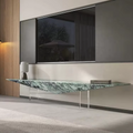 Levitate Sculptural Marble & Acrylic TV Console by Marble on Glass