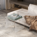 Levitate Floating Green Marble & Acrylic Side Table by Marble on Glass